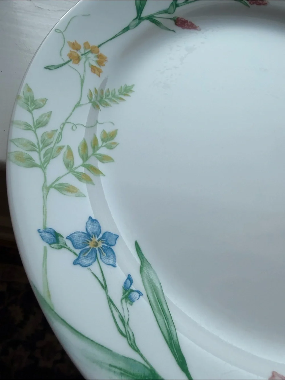 Corelle White Dinner Plates with Multicolor Floral Border